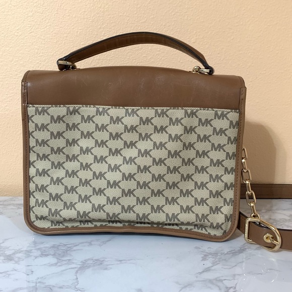 Michael Kors crossbody top handle Suede And Leather AOP MK - Picture 2 of 7